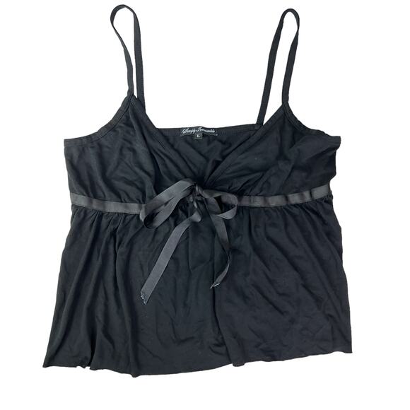 Simply Irresistible Tank Top Blouse  Grosgrain Ribbon Bow Size Large Solid Black - Picture 2 of 11